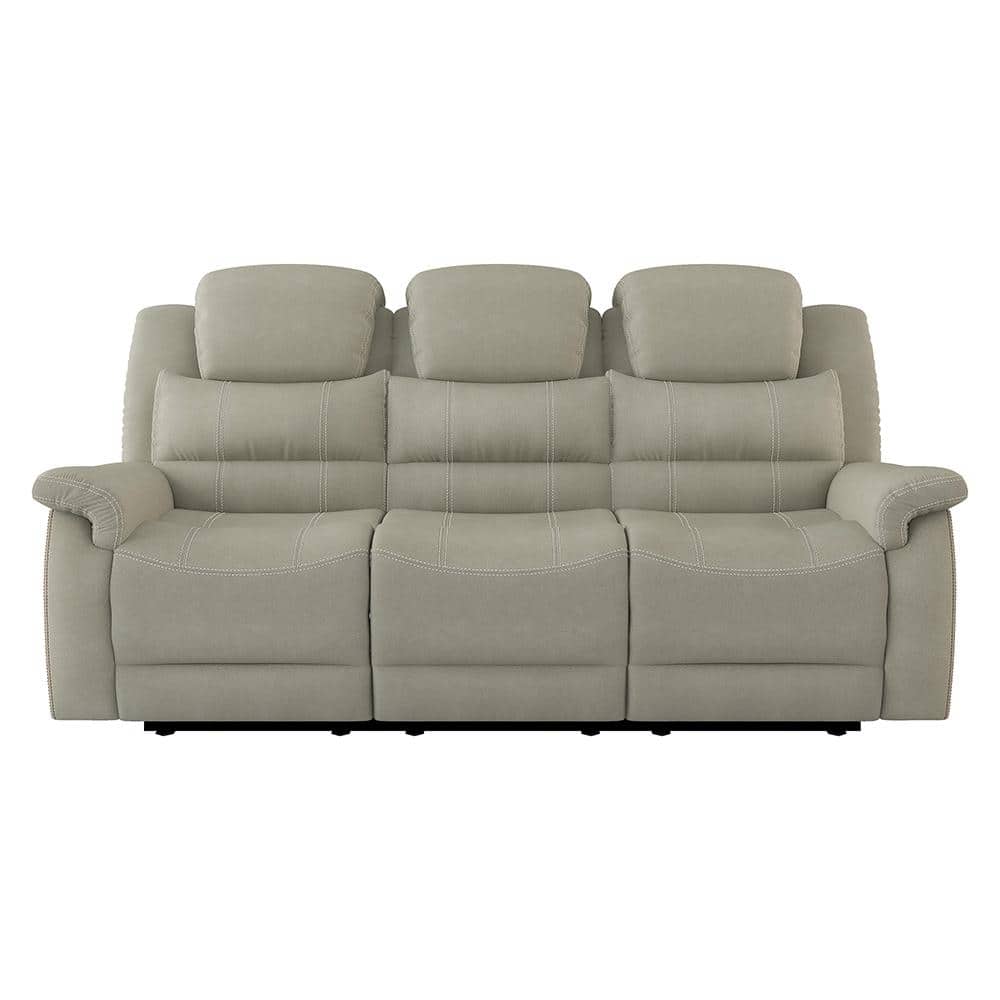 Rosnay 83.5 in. W Straight Arm Microfiber Rectangle Power Reclining Sofa wi