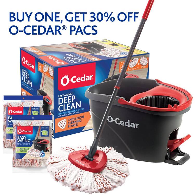 OCedar EasyWring Deep Clean Microfiber Spin Mop with Bucket System and