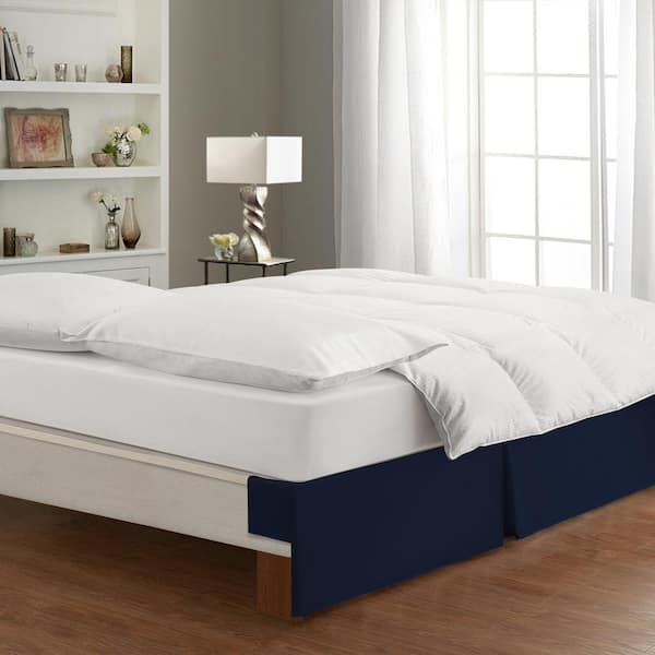 BED MAKER'S Tailored Wraparound Navy Bed Skirt