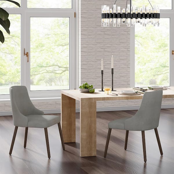 JAYDEN CREATION Nestor Grey 19.5 in. W Modern Upholstered Dining Chair with Effortless Assembly