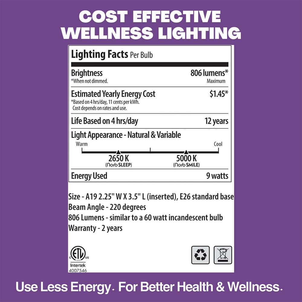 NorbSMART 9W Multicolor Dimmable LED Smart Light Bulb