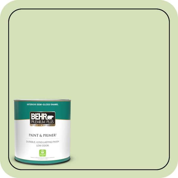 BEHR PREMIUM PLUS 1 qt. #MQ4-45 Spring Glow Semi-Gloss Enamel Low Odor Interior Paint & Primer