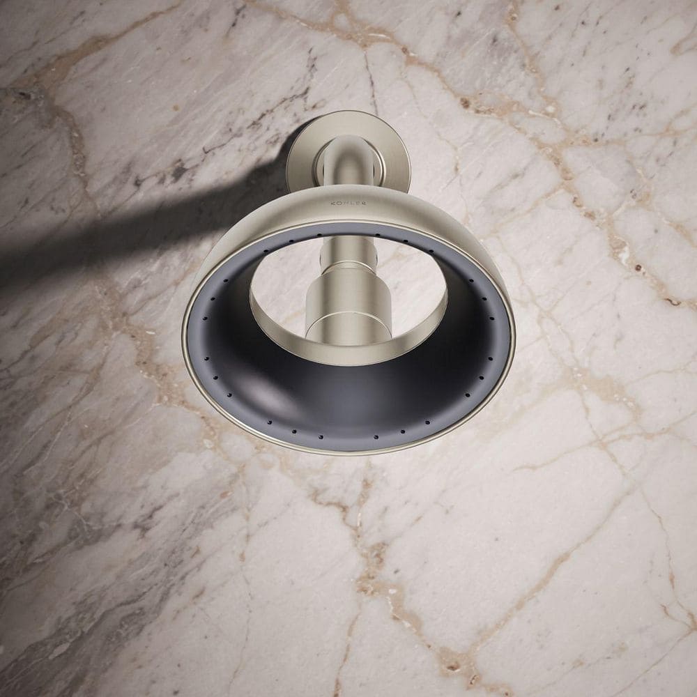 Vibrant Brushed Nickel Adjustable Wall Mounted Showerhead