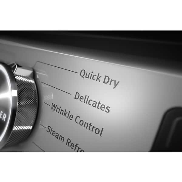7.3 cu. ft. 240-Volt White Stackable Electric Vented Dryer with Steam, ENERGY STAR