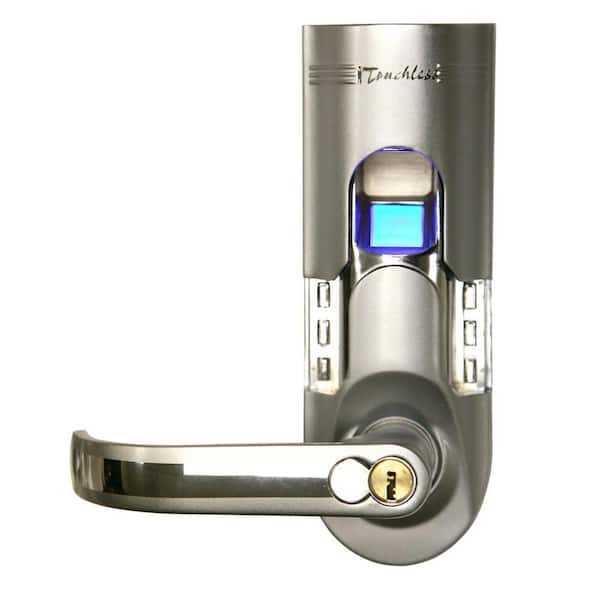 iTouchless Bio-Matic Fingerprint Silver Left Handle Door Lock