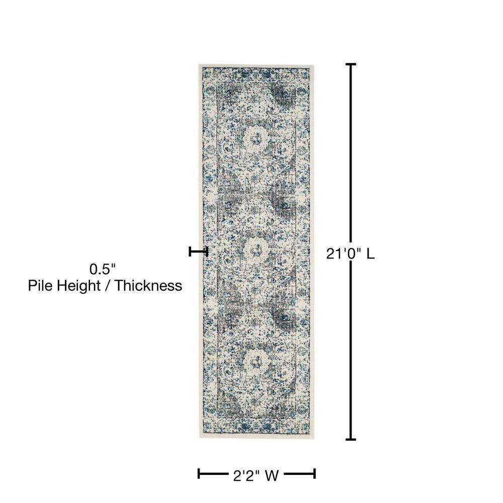 Reversible Hand-Knotted Elegance Runner Rug in Grey/Ivory - 2'2" X 21'
