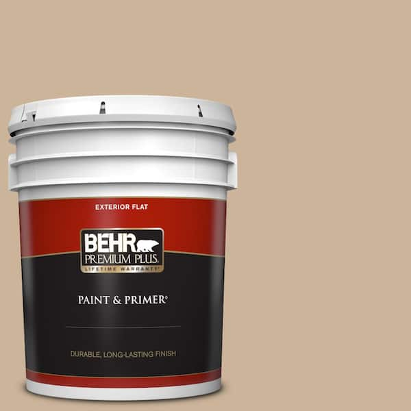 BEHR PREMIUM PLUS 5 gal. #T17-03 Sepia Filter Flat Exterior Paint & Primer