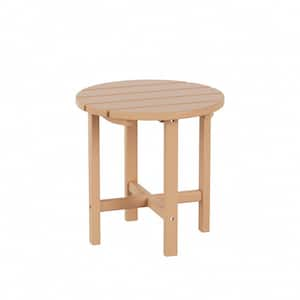 Mason 18 in. Teak Poly Plastic Fade Resistant Outdoor Patio Round Adirondack Side Table