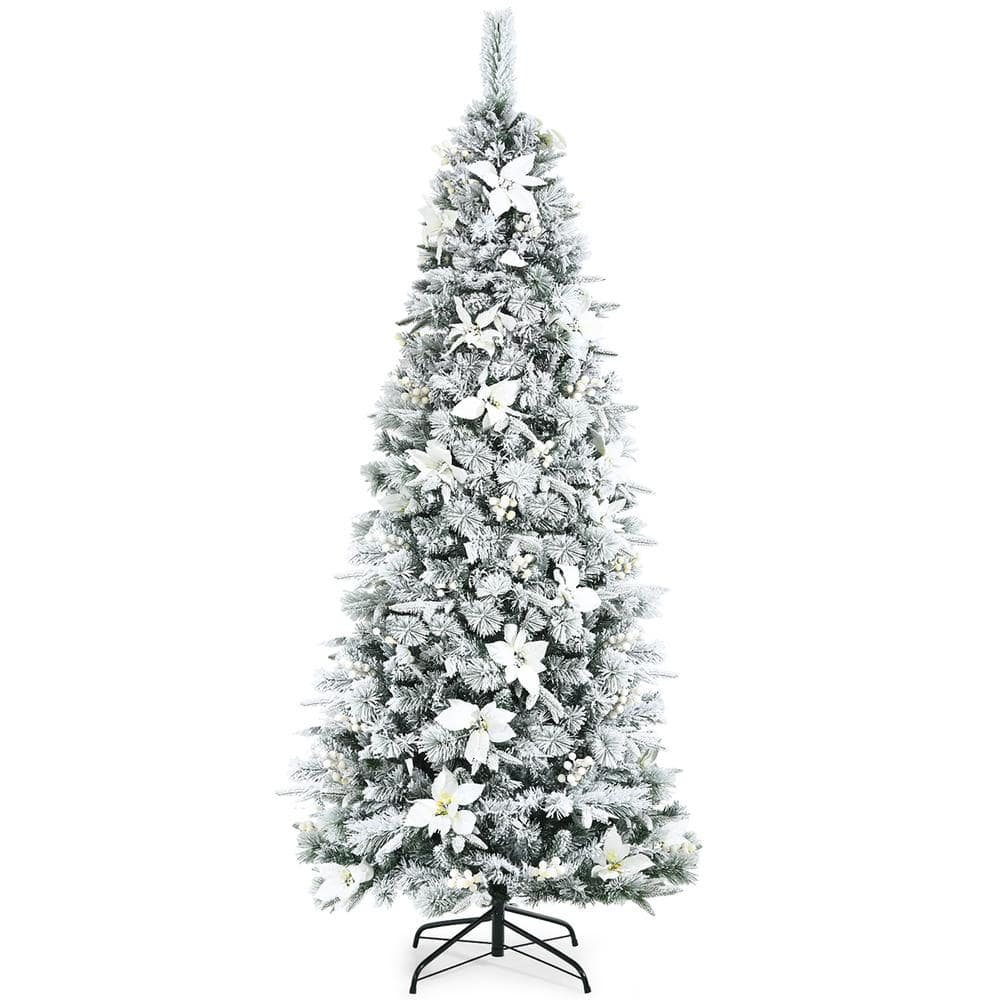 Costway 11 in. Pre-Lit Ceramic Christmas Tree Tabletop Lights White CM22113  - The Home Depot