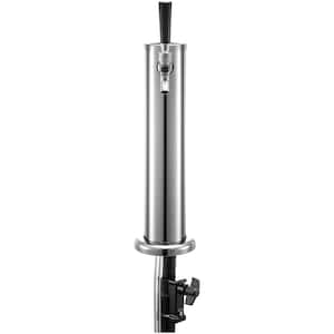 Beer Tower Stainless Steel Single Faucet Kegerator Tower 3 in. Dia. Column Beer Dispenser Tower With Hose, Wrench, Cover