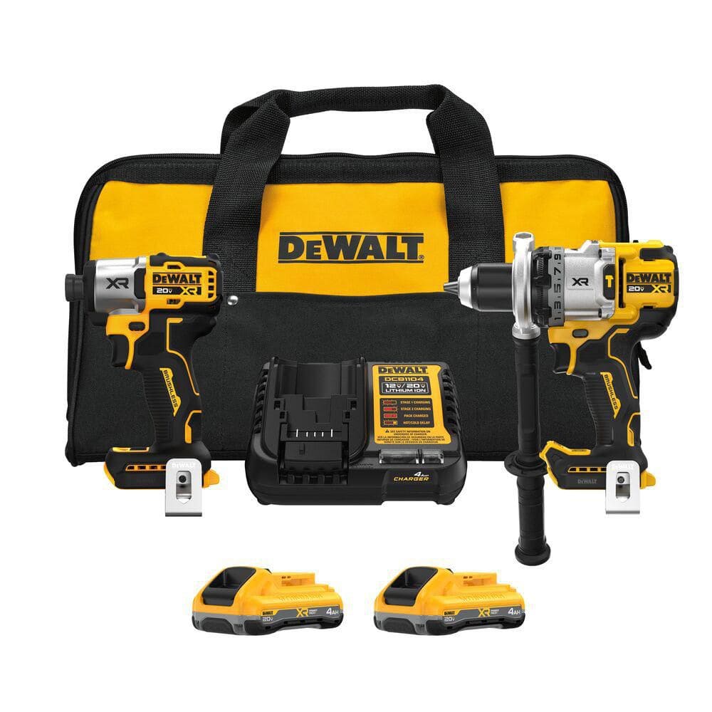DEWALT 20V MAX Lithium-Ion Cordless 2-Tool Combo Kit with (2) 4.0 Ah Batteries, Charger and Kit Bag DCK2101QQ2