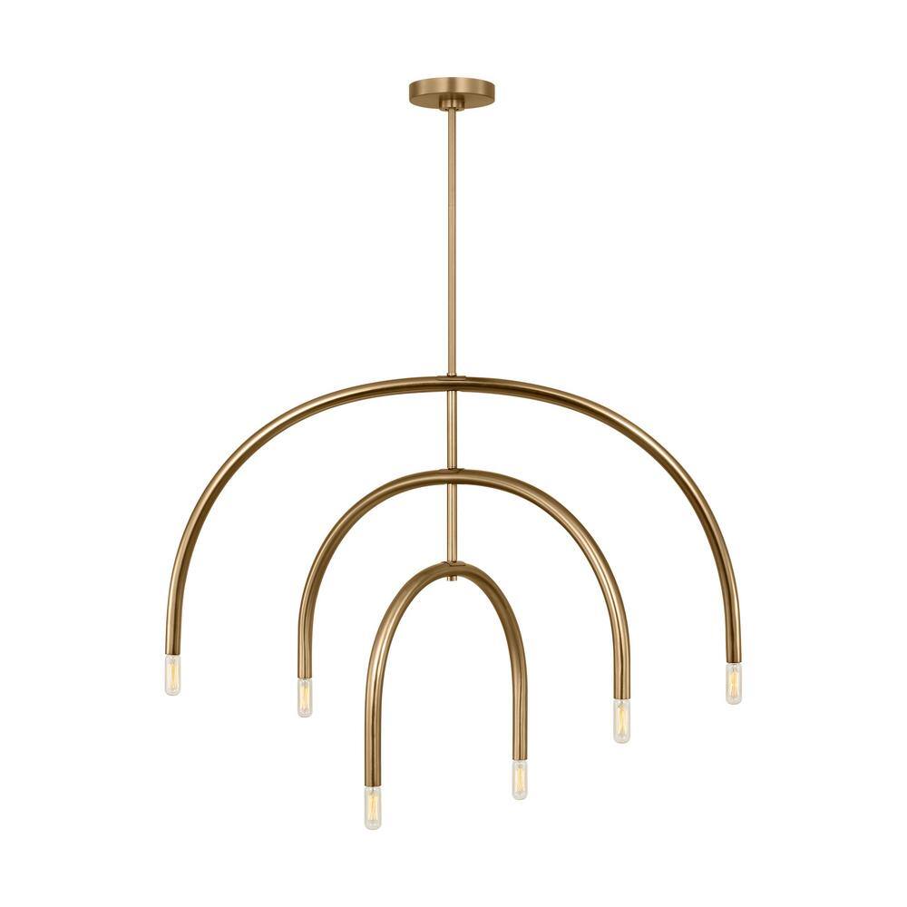 Hadden 6-Light Satin Brass Geometric Chandelier