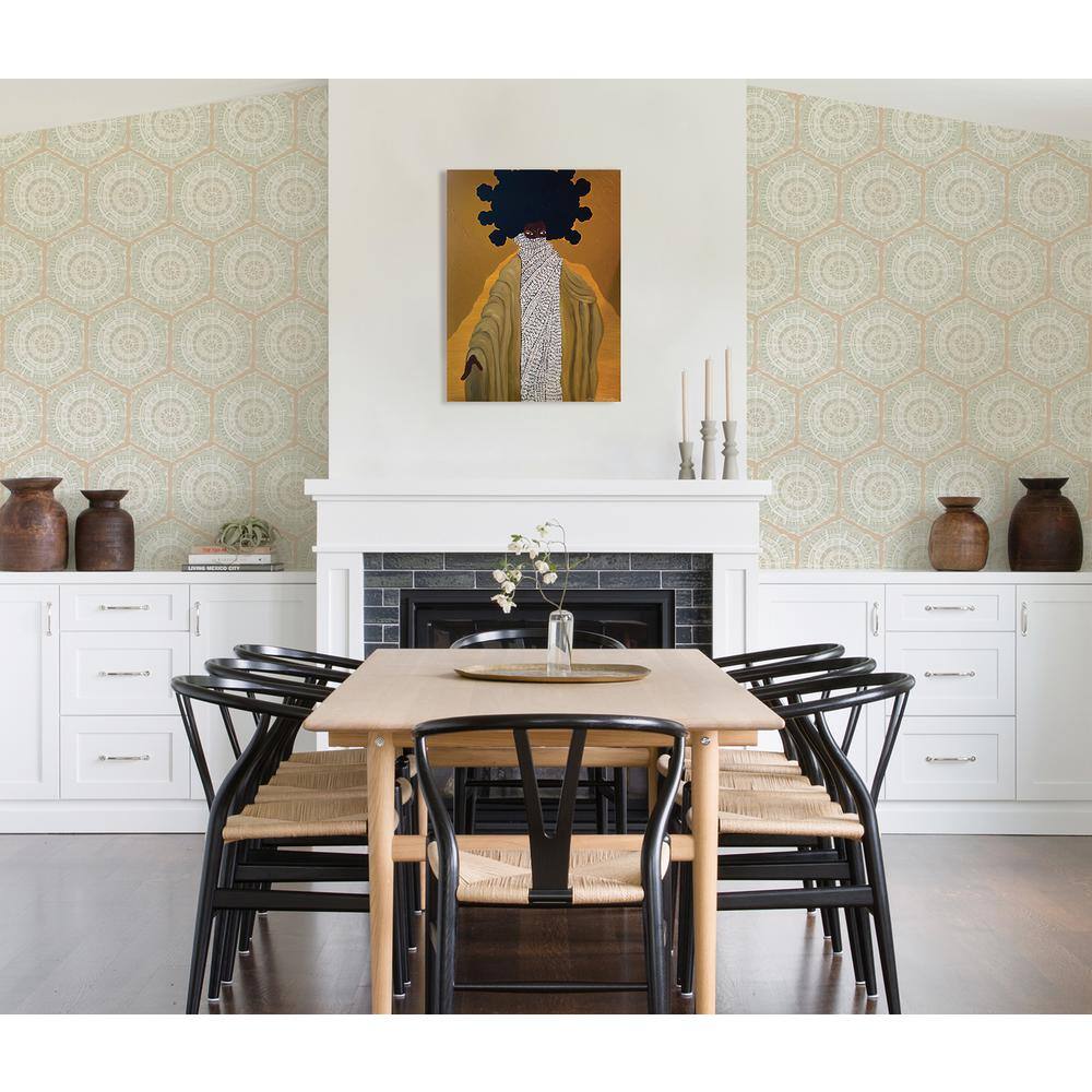 Peach Geometric Self-Adhesive Removable Wallpaper Roll