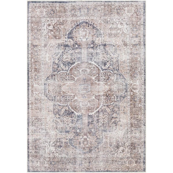 Graham Taupe 8 ft. x 10 ft. Indoor Machine-Washable Area Rug
