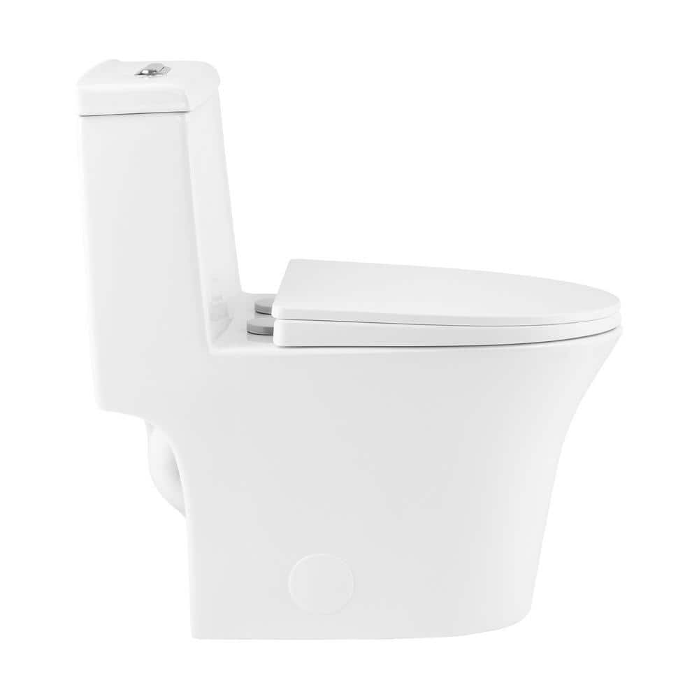 Hugo White Ceramic Elongated Dual Flush Toilet