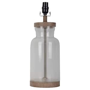 Mix and Match 18.50 in. H Light Natural Wood Fillable Glass Table Lamp Base