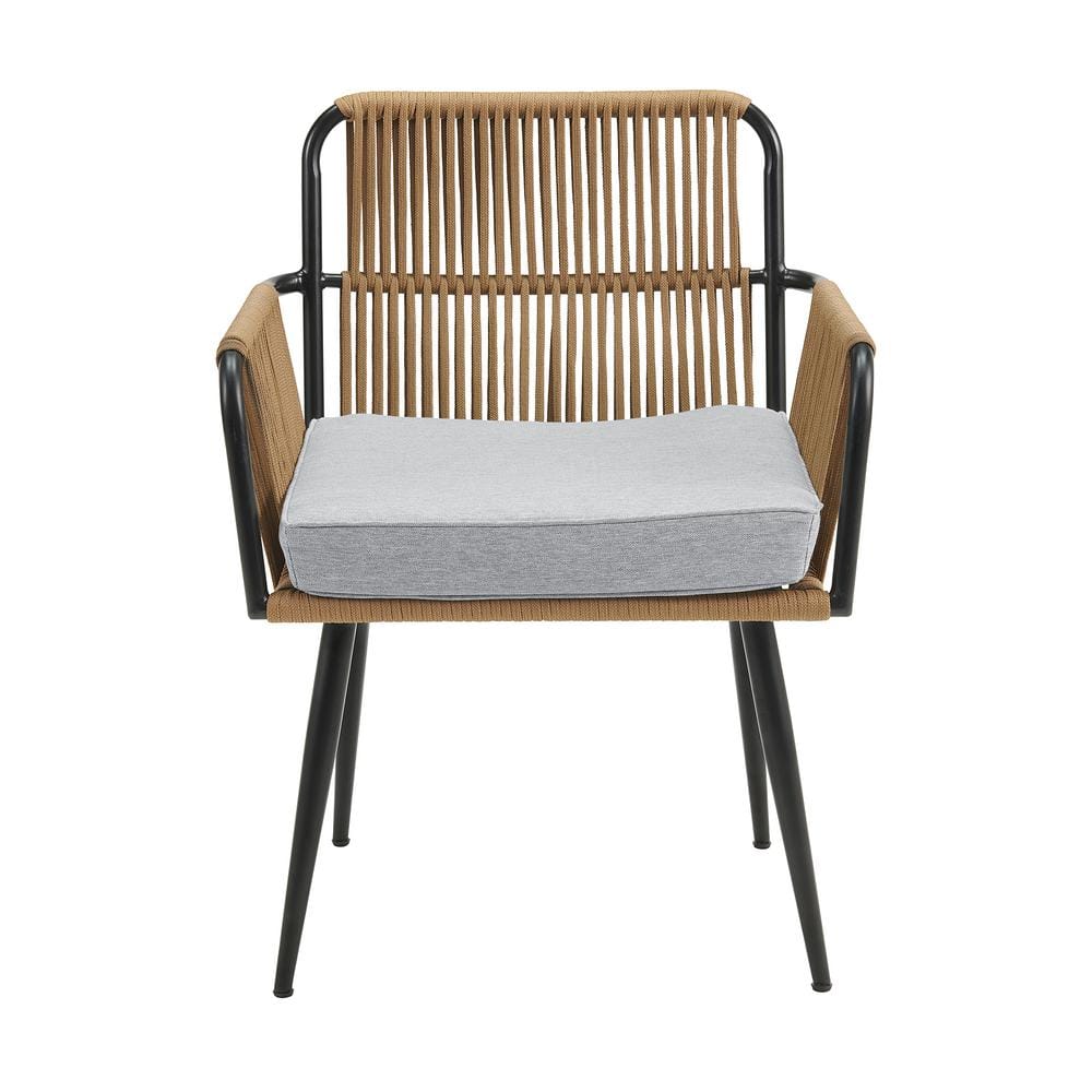 Alburgh 25.59" Light Gray Cushioned Outdoor Dining Chair Set
