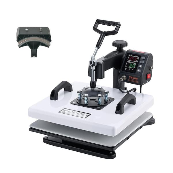 Heat Press Machine, 1200W Double Tube Fast and Even Heating, 15 x 15in., 2-in-1 Multifunction, 360° Swing Away