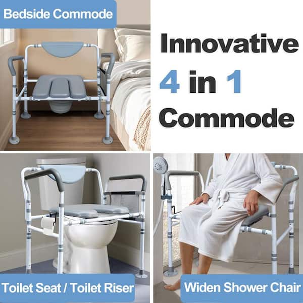 Wudkey Heavy Duty Bedside Commode, Extra-Wide Bariatric Commode