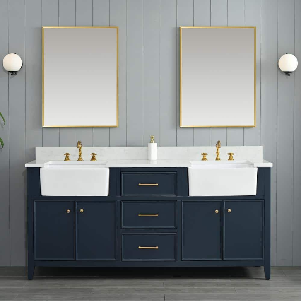 Sudio Casey 72 In W X 22 In D Bath Vanity In Indigo Blue With