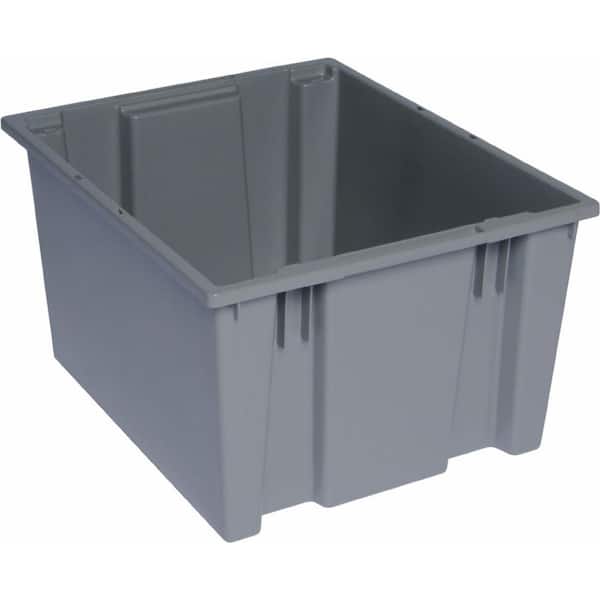 Quantum Genuine 12.93 Gal. Stack and Nest Tote in Gray (6-Pack)
