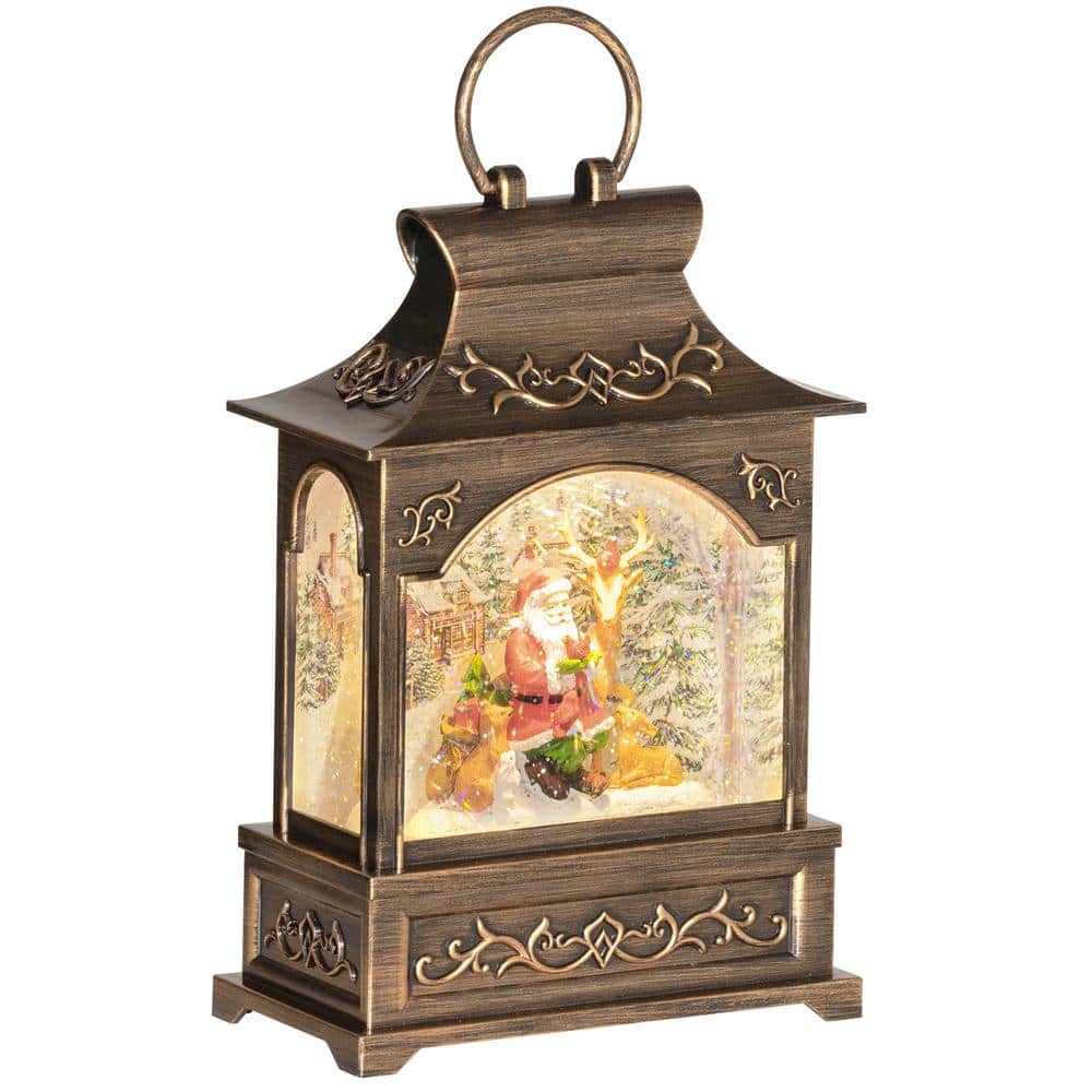 Beautiful Lighted Musical Lantern with Swirling Glitter, Battery Operated C