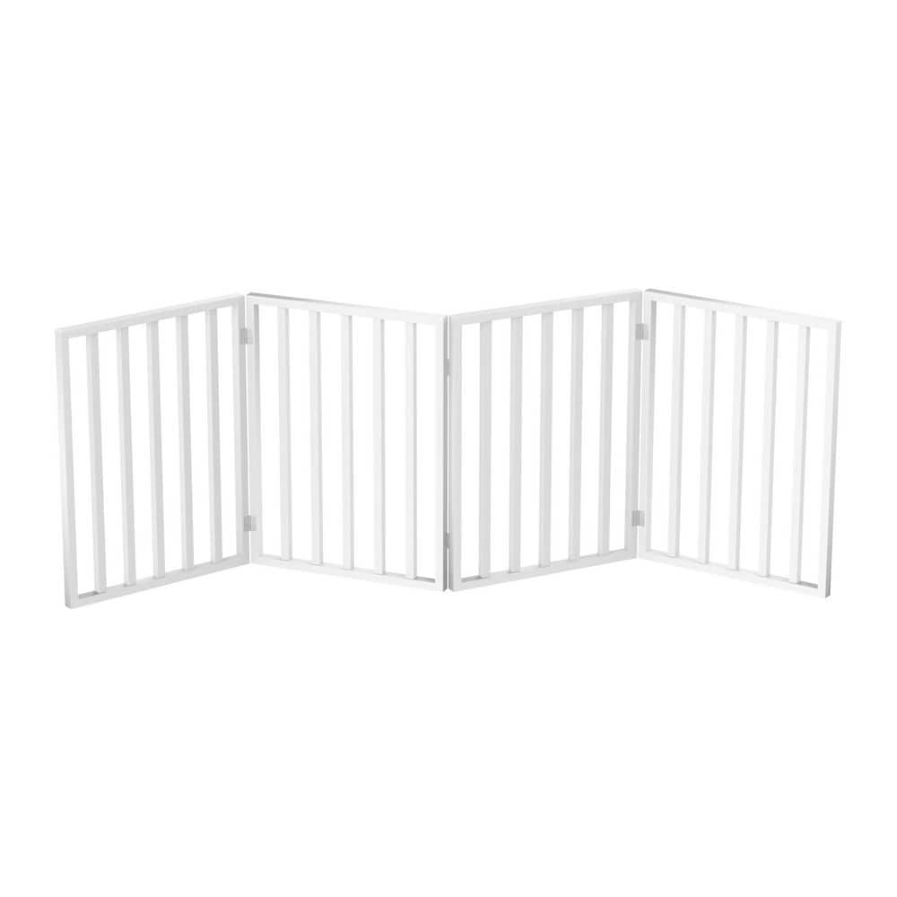 24 in. x 72 in. Wood Foldable Freestanding Dog Fence for Stairs Hallways or Doorways, White (4-Pack) price history on PriceWatchPro