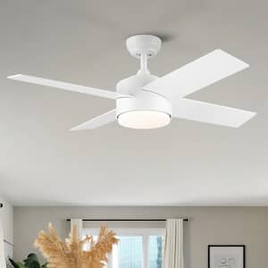 Modern 44 in. Integrated LED Indoor White Plywood Ceiling Fan with Reversible Blades and Remote Control