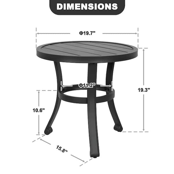 Black Metal Outdoor Bistro Coffee Table