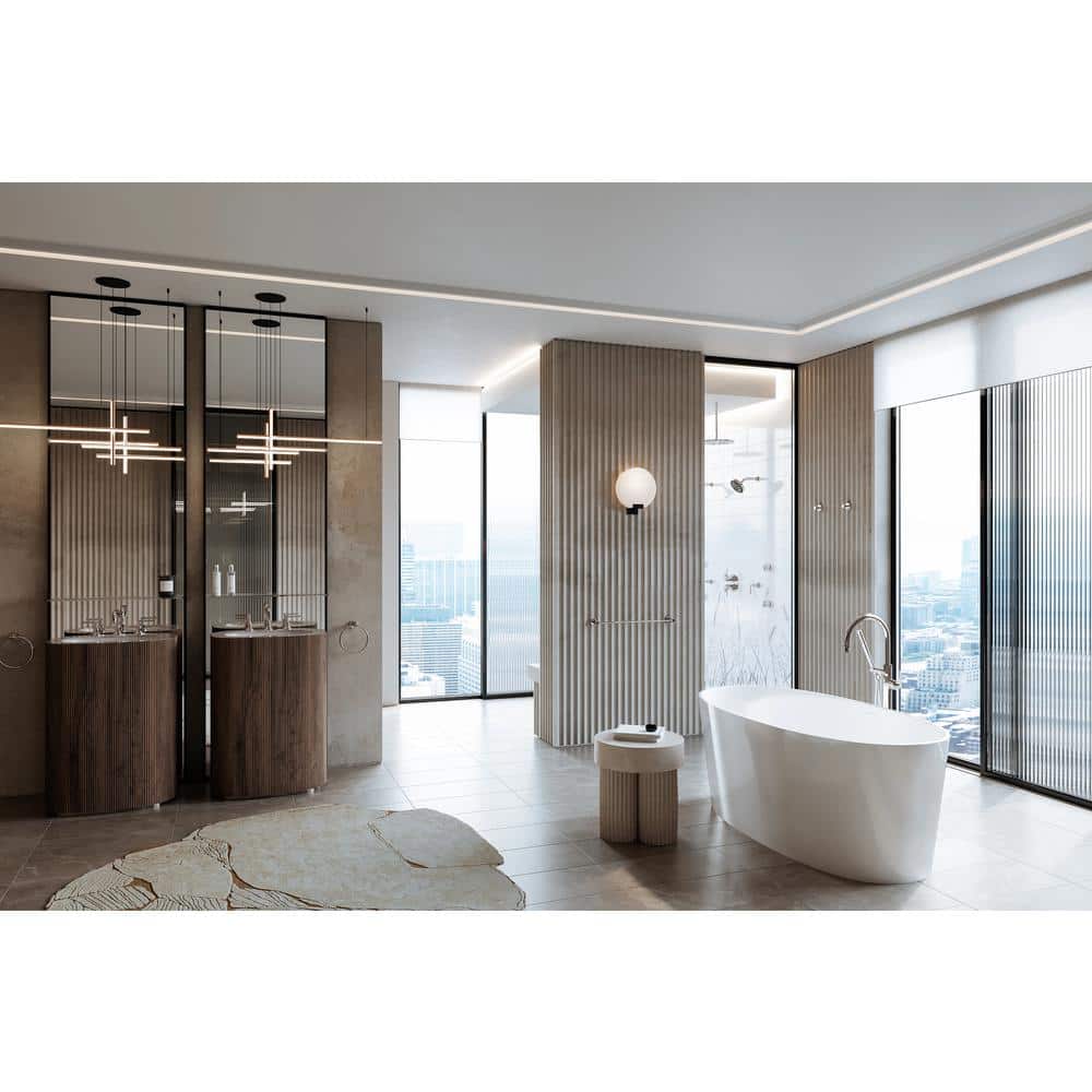 Lombardia Polished Nickel 8'' Widespread Modern Bathroom Faucet