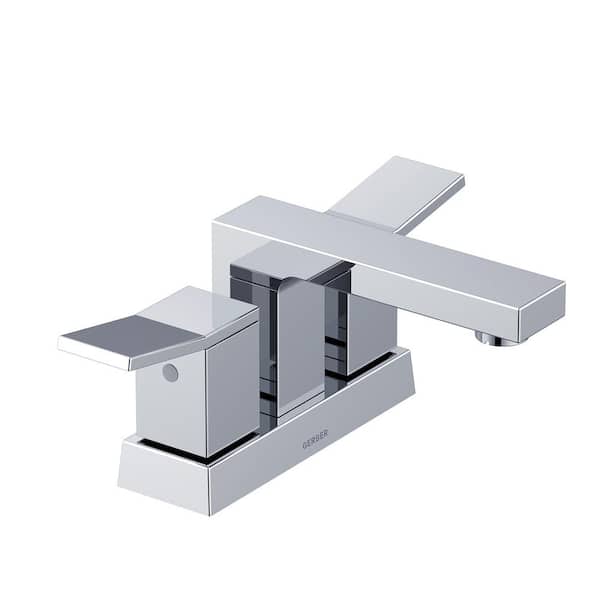 Gerber Avian 4 in. Centerset 2-Handle Bathroom Faucet with Metal Touch Down Drain in Chrome