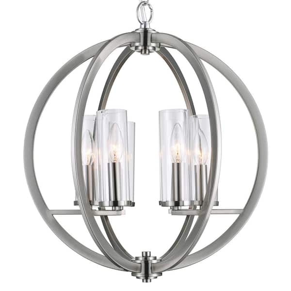 Elton 6 Light Chandelier With Satin Nickel Finish