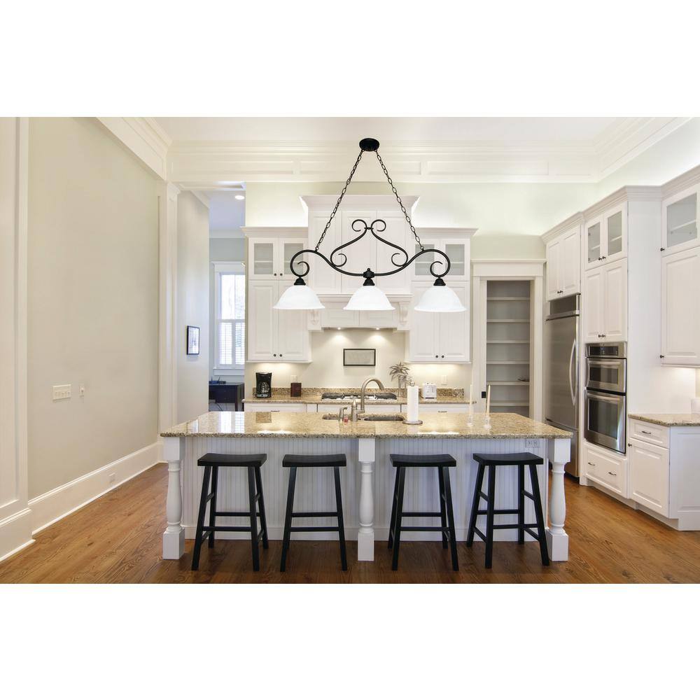 Castillo Textured Black Glass 3-Light Pendant