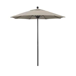 7.5 ft. Black Aluminum Commercial Market Patio Umbrella with Fiberglass Ribs and Push Lift in Woven Granite Olefin