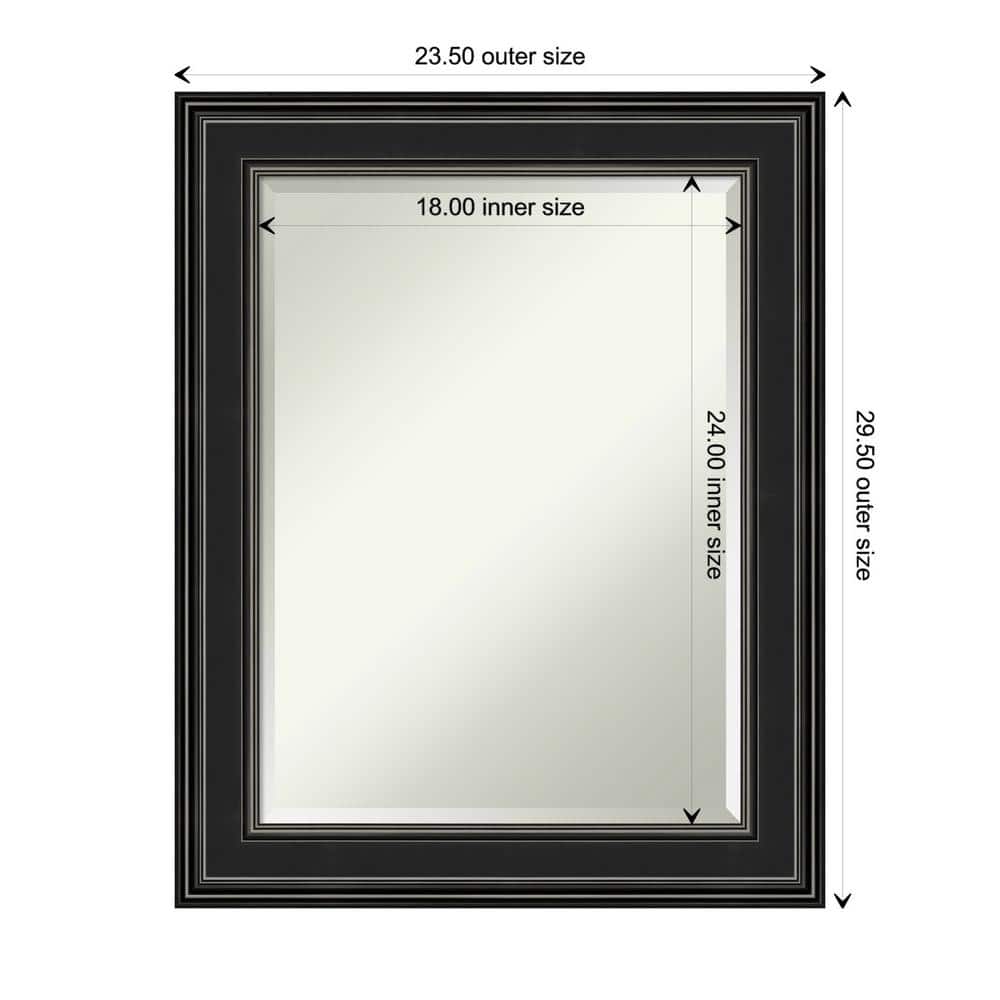 Ridge Black Rectangular Polystyrene Framed Wall Mirror