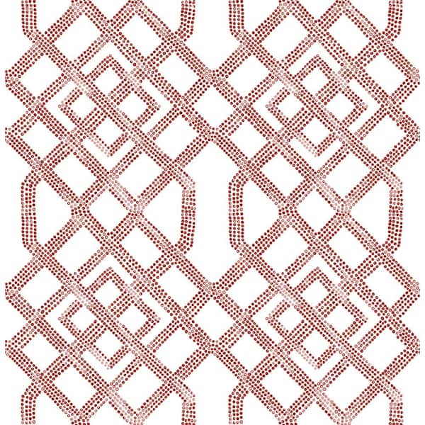 Traverse Red Trellis Paper Strippable Roll (Covers 56.4 sq. ft.)