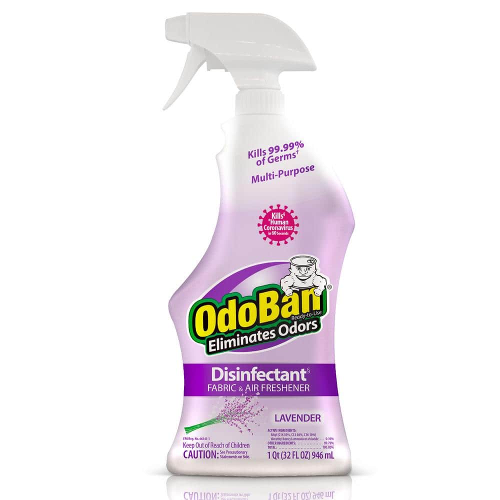 OdoBan 32 oz. Lavender Multi-Purpose Disinfectant Spray, Odor Eliminator, Sanitizer, Fabric Freshener, Mold Control -  910101-Q