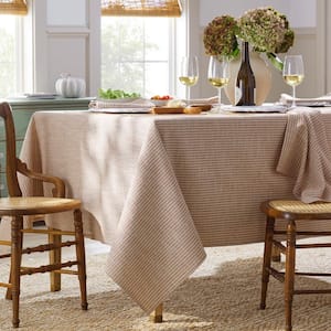 Textured Stripe Yard-Dyed Cotton Tablecloth