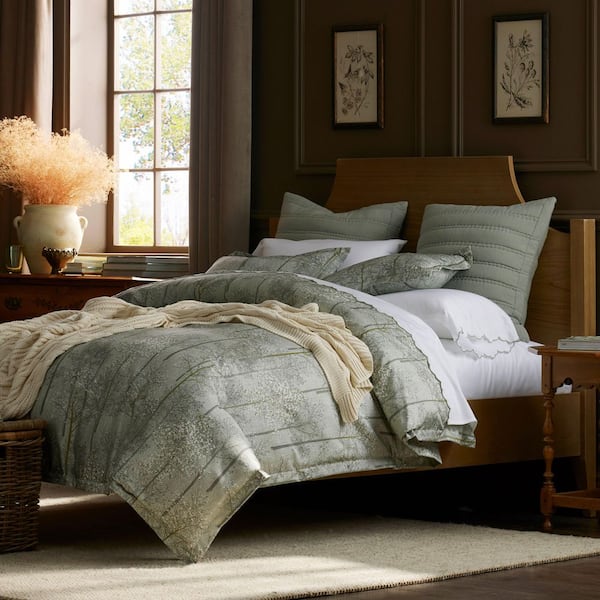 Legends Hotel Enchanted Trees Wrinkle-Free Green Sateen King Pillowcase (Set of 2)