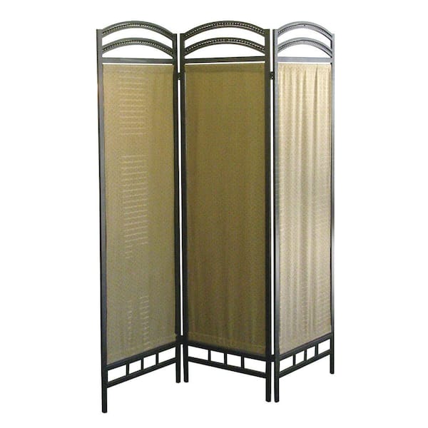 ORE INTERNATIONAL 6 ft. Pewter 3-Panel Room Divider