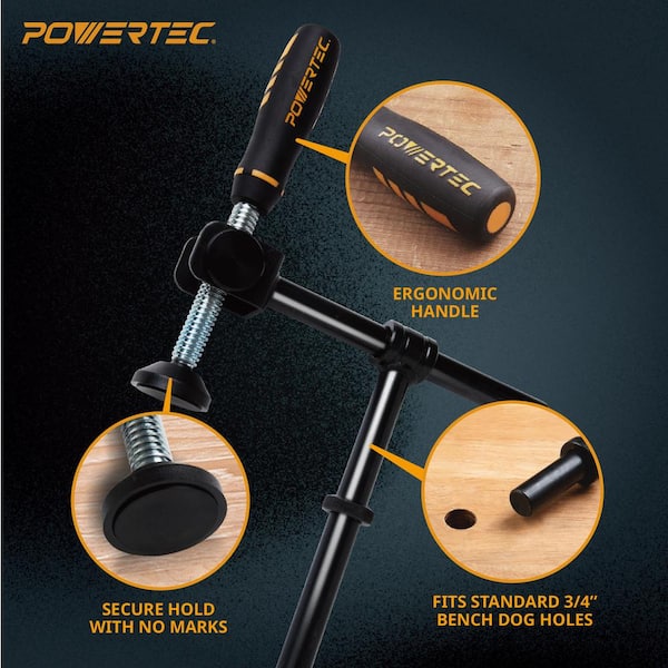 POWERTEC Werkbank-Hunde 8er Set - Rutschfeste Spannhaken Für Werkbänke