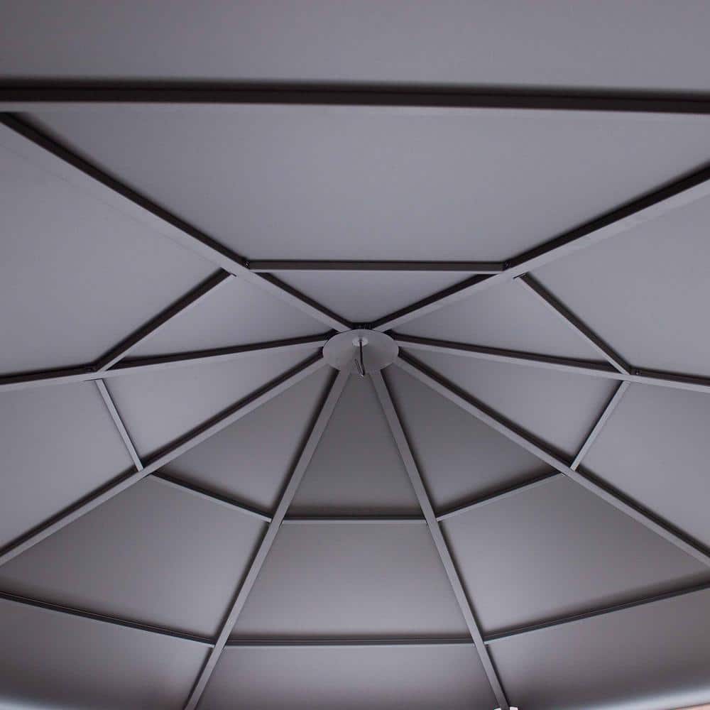 Daybreak 15 ft. Brown Steel Hardtop Patio Gazebo