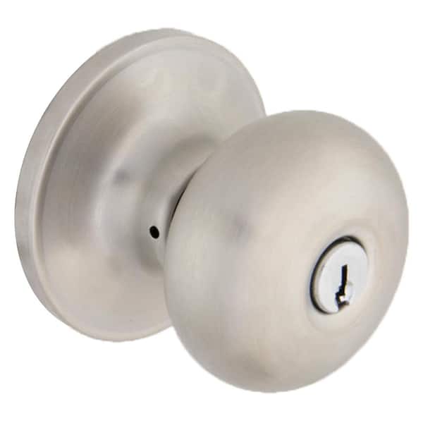 Defiant Simple Series Round Stainless Steel Keyed Entry Door Knob