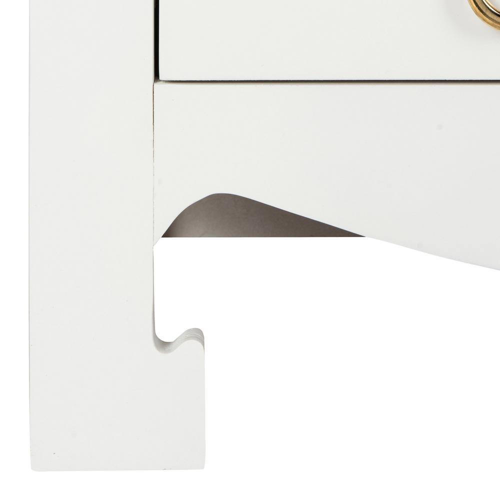 White and Gold Transitional 3-Drawer Chest with Soft Close