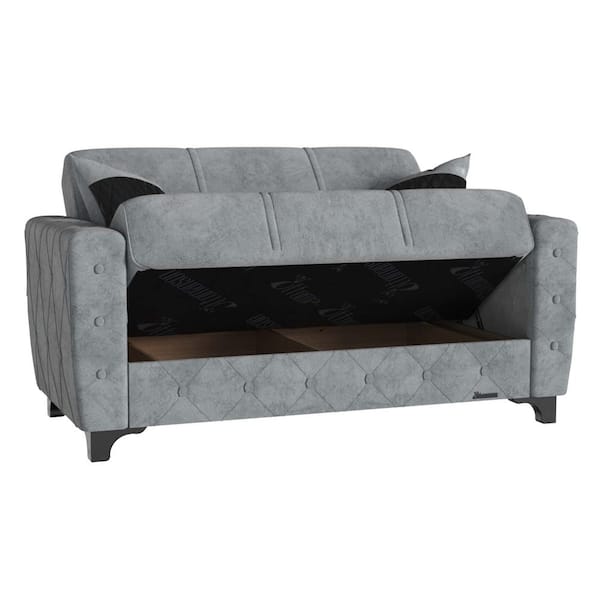 grey suede 2 seater sofa