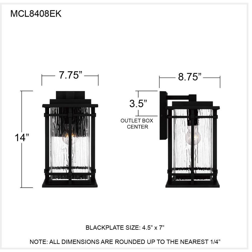Earth Black Aluminum Dimmable Direct Wired Electric Sconce