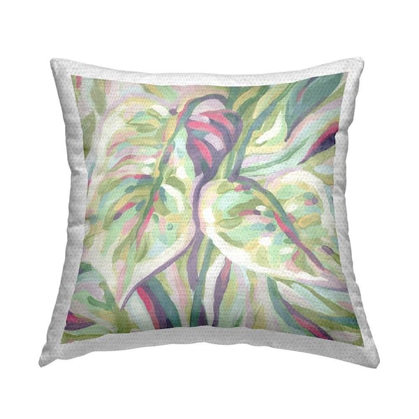 Stupell Industries Curling Leaves Pattern Outdoor Printed Throw Pillow by June Erica Vess
