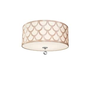 Hannah 7.5 in. H 4-Light Polished Chrome Flush Mount with Laminated Fabric Shades