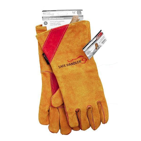 Pair 16'' Heavy Duty Lined Reinforced Palm Welding Gauntlets Welder Labor Gloves 