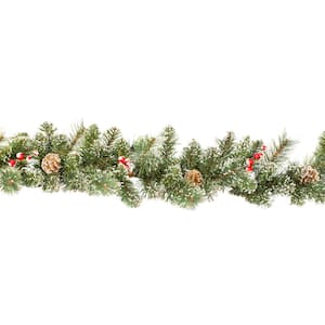 6 ft. Snow Cashmere Mix Pine Garland 106-Tips and Pinecones and Berry